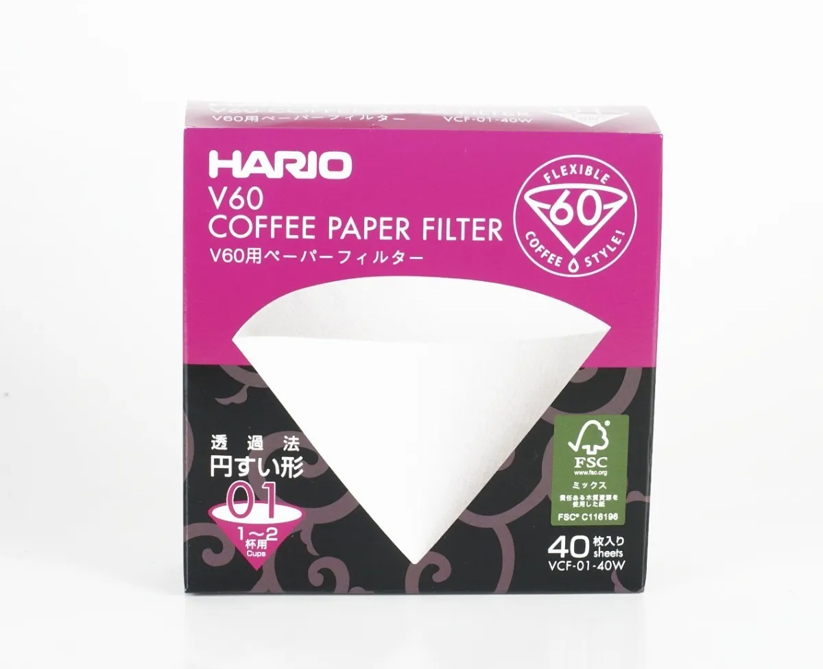 40 Filtros para dripper V60 01 Hario en Caja