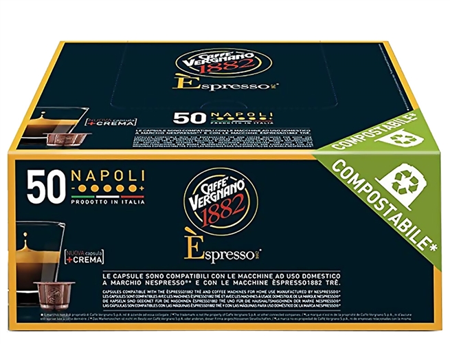 50 Cápsulas compostables Vegnano Napoli para Nespresso®