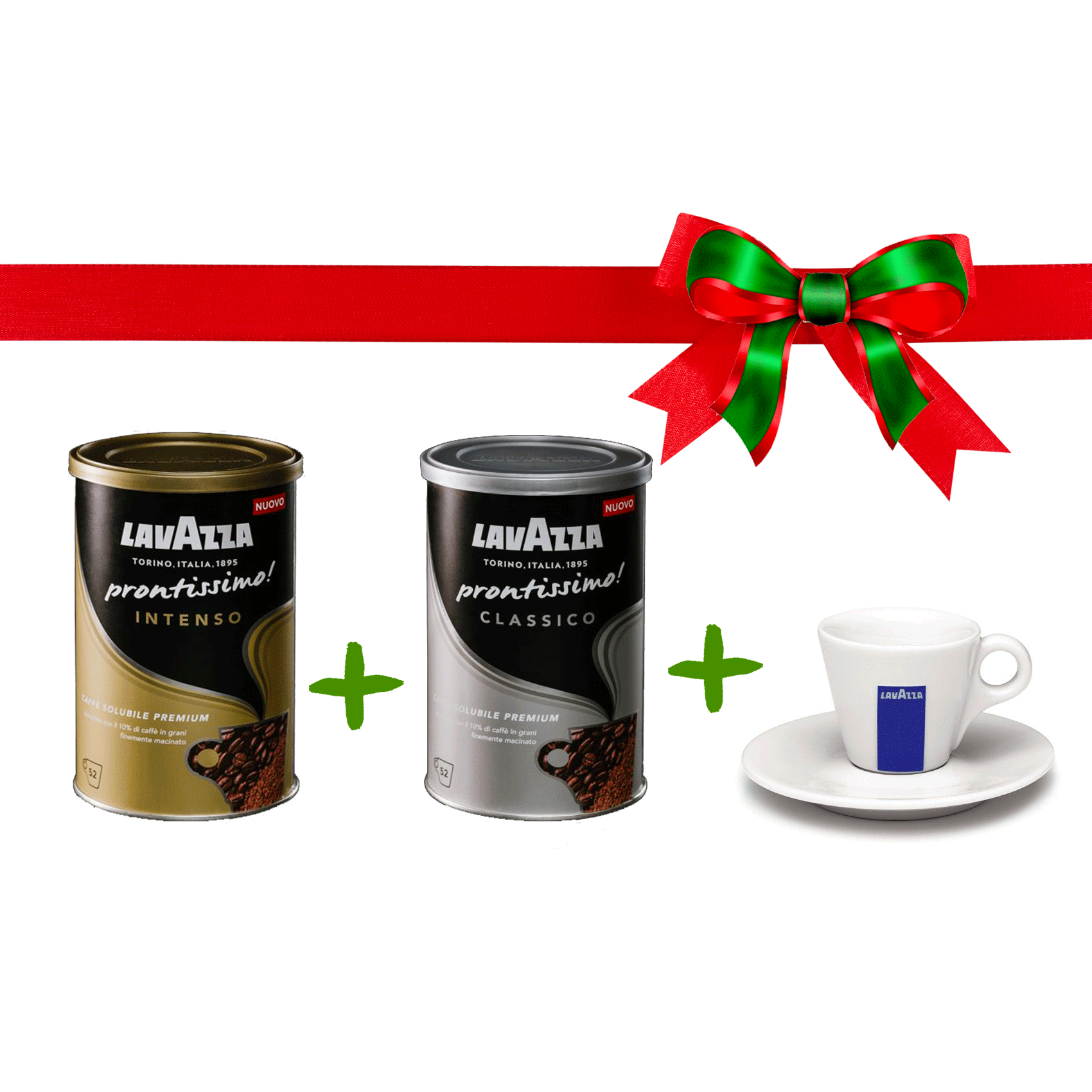 Pack de dos variedades de café italiano instantáneo Lavazza + Taza Espresso Lavazza
