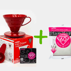 Set Hario dripper/portafiltro + 100 Filtros de papel V60 02