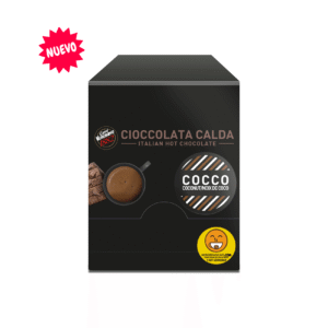 Chocolate caliente Vergnano sabor coco caja de 15 sobres de 30 gramos c/u