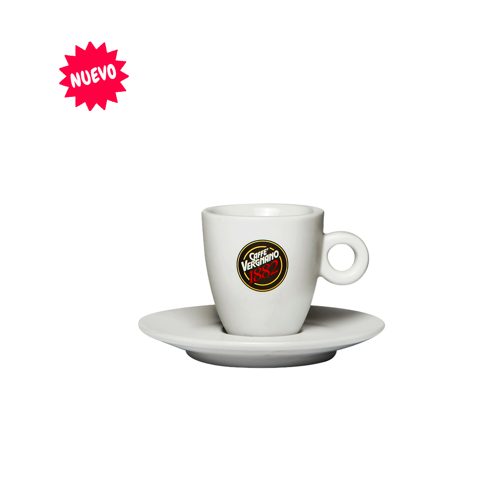 Taza de café tamaño espresso Vergnano, porcelana blanca, 60 ml