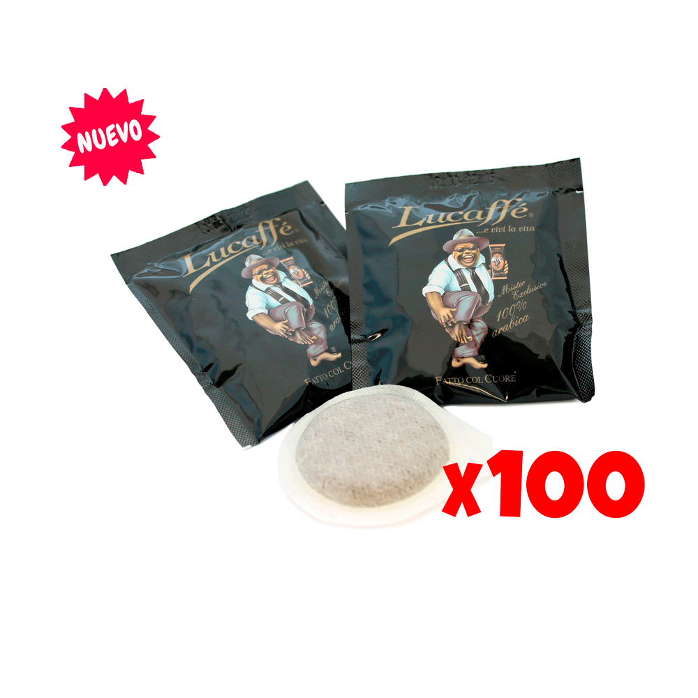 Pack 100 Pods E.S.E. Café Italiano Lucaffè Mr. Exclusive