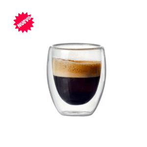 Vaso de vidrio borosilicato de doble pared , capacidad de 300 ml