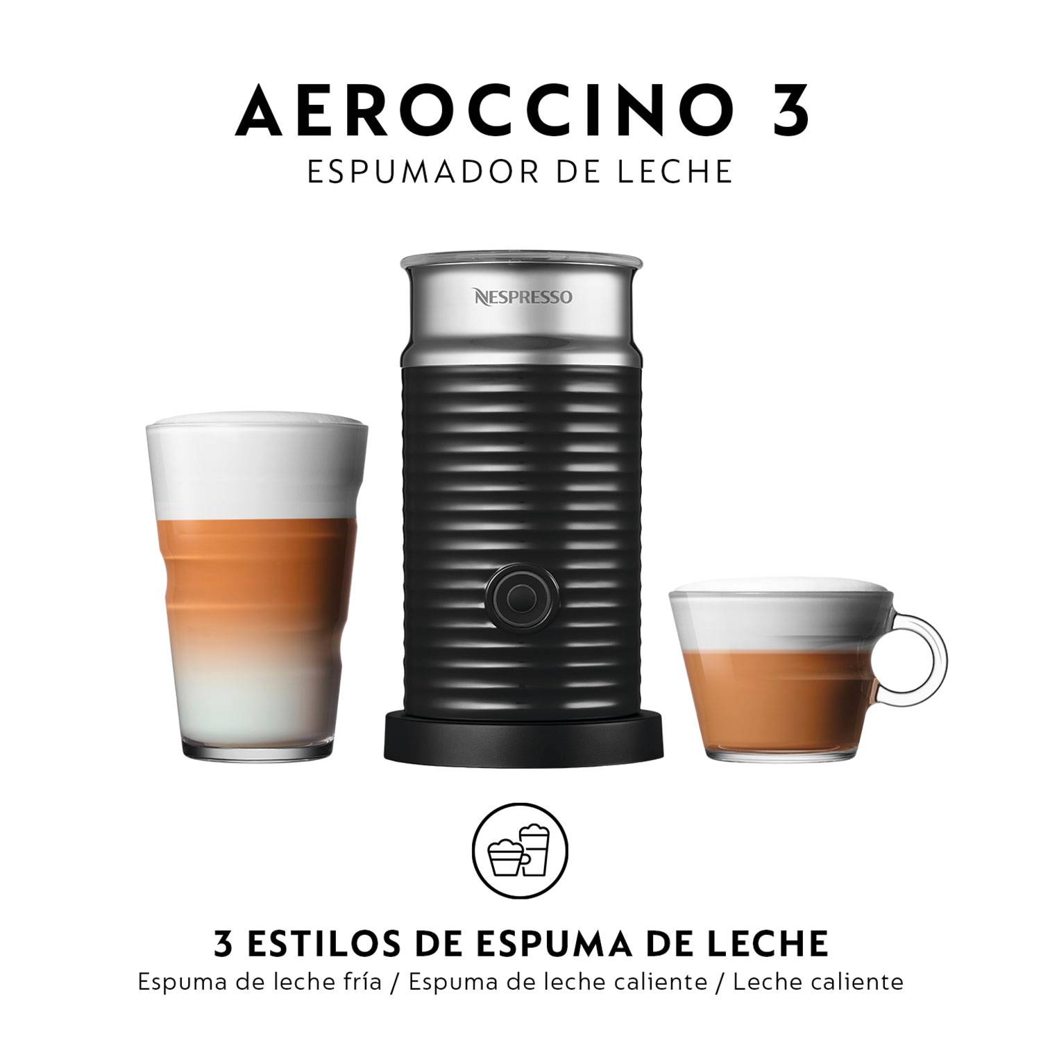 Cafetera Nespresso Inissia Negra 0,7 litros + Espumador Aeroccino + pack 40 cápsulas Kimbo - Image 2