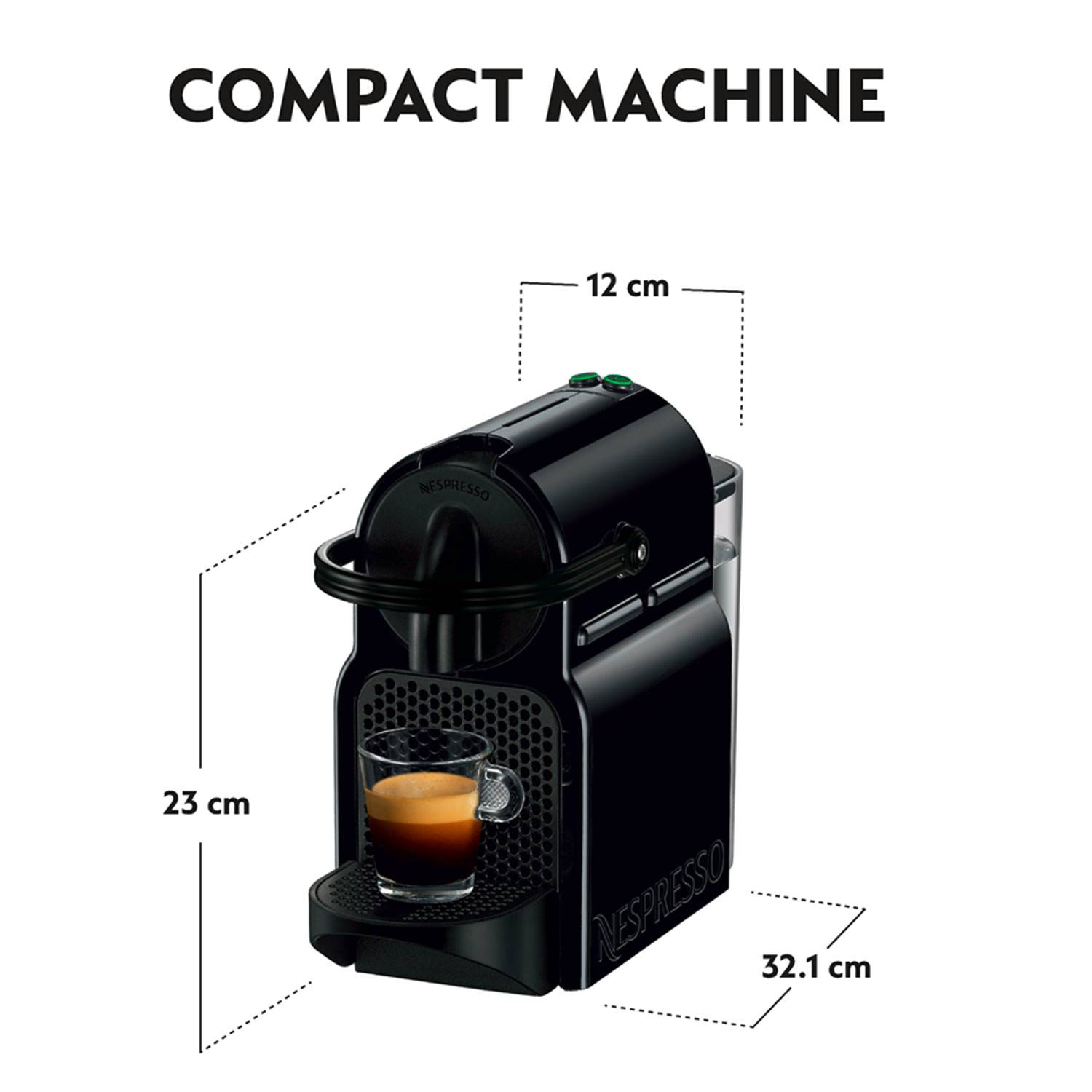 Cafetera Nespresso Inissia Negra 0,7 litros + Espumador Aeroccino + pack 40 cápsulas Kimbo - Image 5