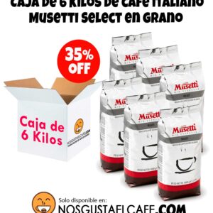 Caja de 6 Kg de café italiano Musetti Select, en grano entero