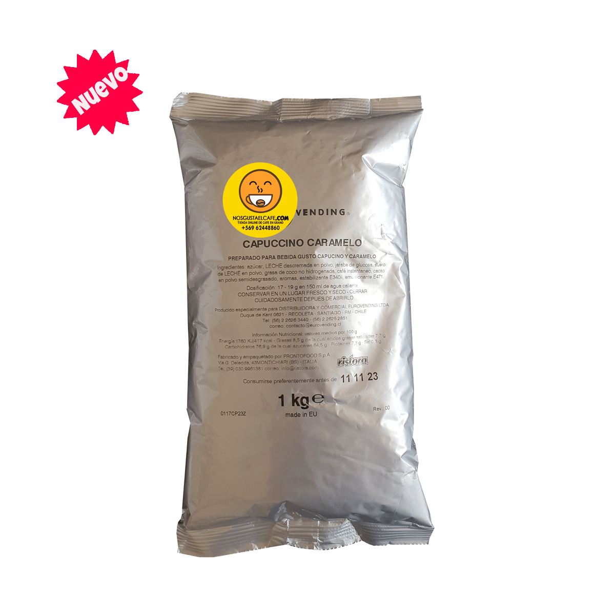 Mezcla instantánea Cappuccino Caramelo, Ristora, 1 Kg