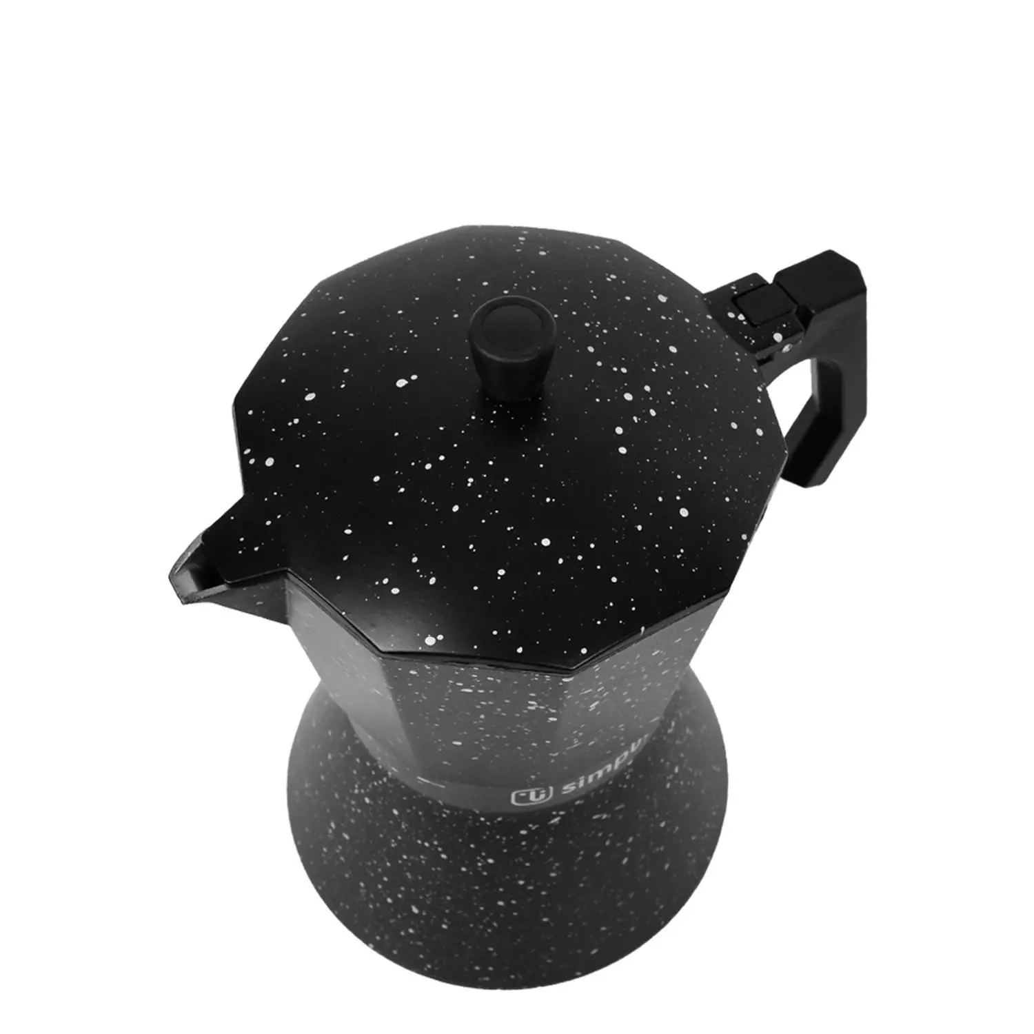 Cafetera Italiana negra Simplit, terminación granito, 12 tazas - Image 2