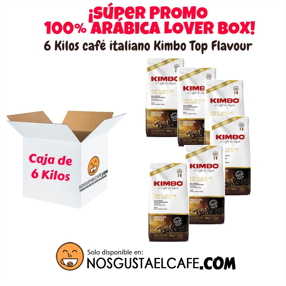 Promoción 6 Kilos de café italiano Kimbo Top Flavour, en grano