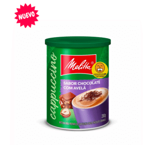 Cafe Melitta instantáneo cappuccino sabor chocolate y avellanas, lata de 200 gramos