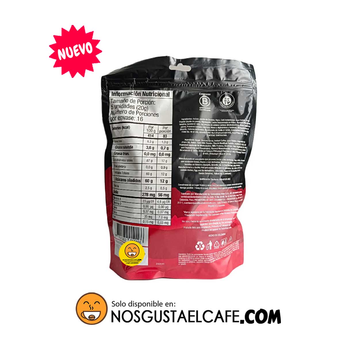 Caramelos masticables de café Juan Valdez 80 unidades - Image 2