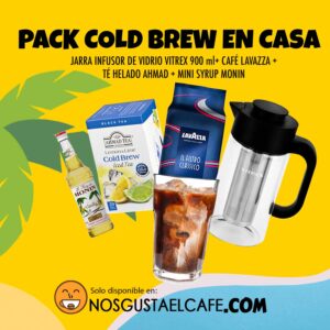Pack “Cold Brew”: Infusor vitrex + café Lavazza + Té helado + Mini Syrup Monin