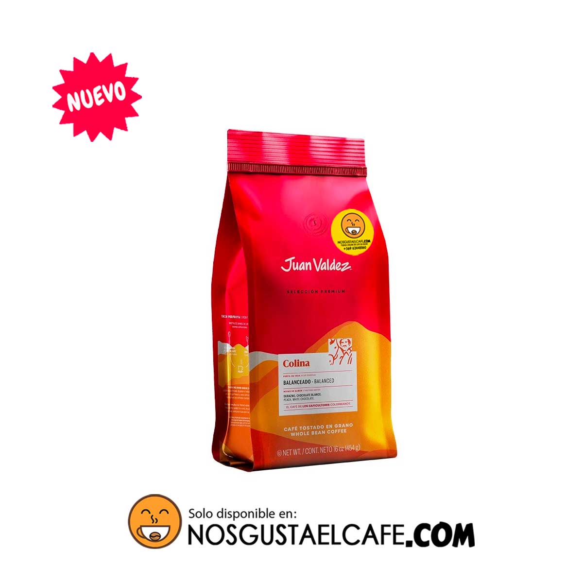 Café Juan Valdez Colina, línea Premium, 454 grs. en grano