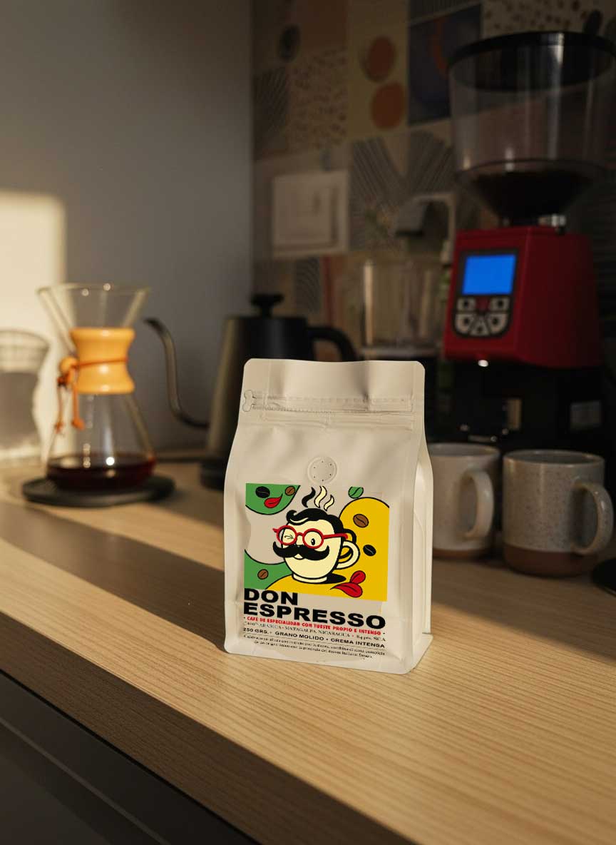 ☕ Don Espresso, 100% arábica, tueste italiano, sin acidez, 250 grs. grano molido