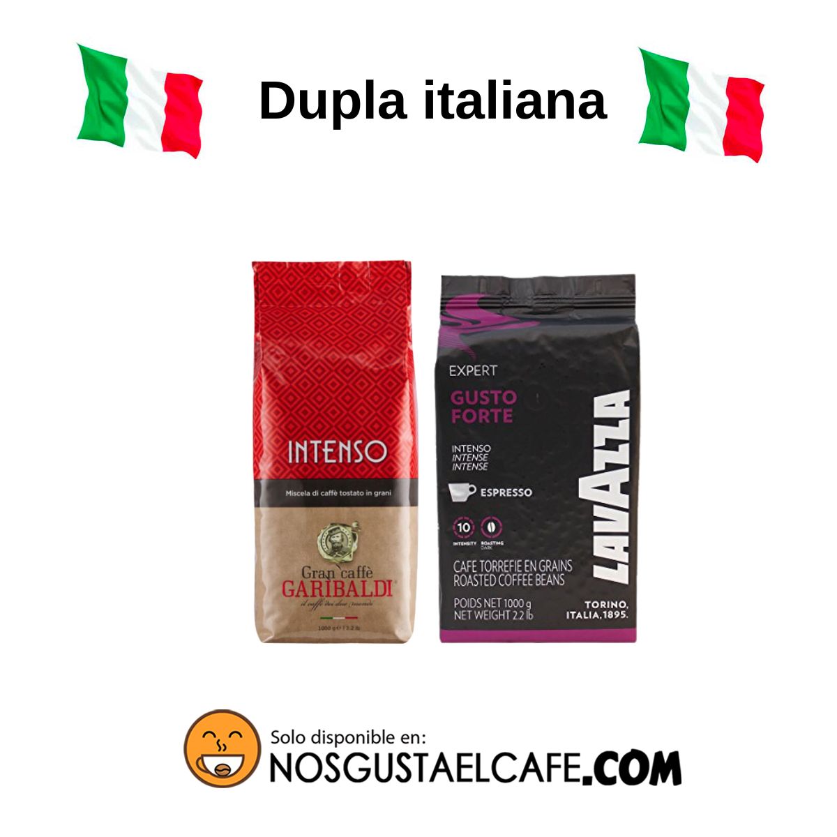 Pack 2 Kilos cafés italianos en grano entero