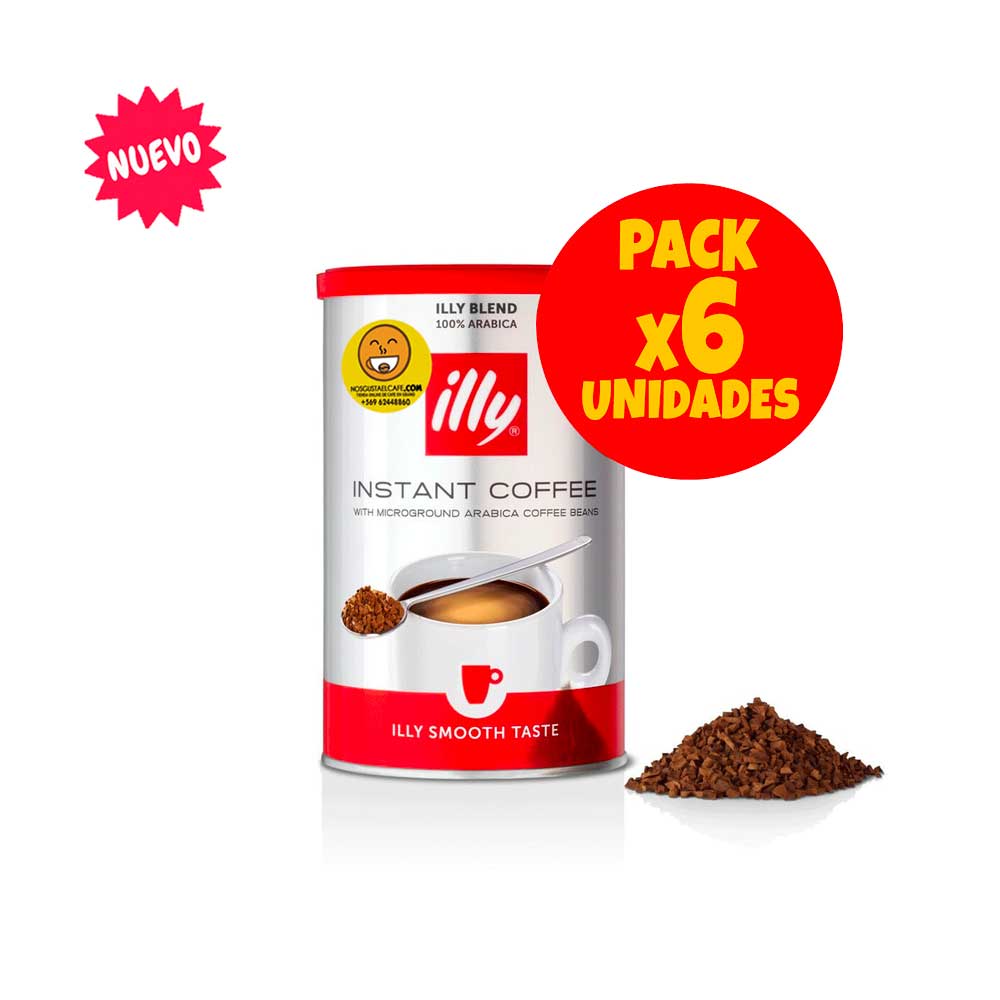 Pack 6x latas de café Italiano instantáneo Illy Classino, 95 grs. cada una