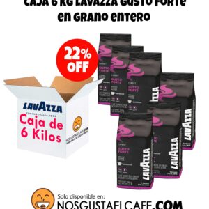 Caja de 6 Kg de café italiano Lavazza Gusto Forte, en grano entero