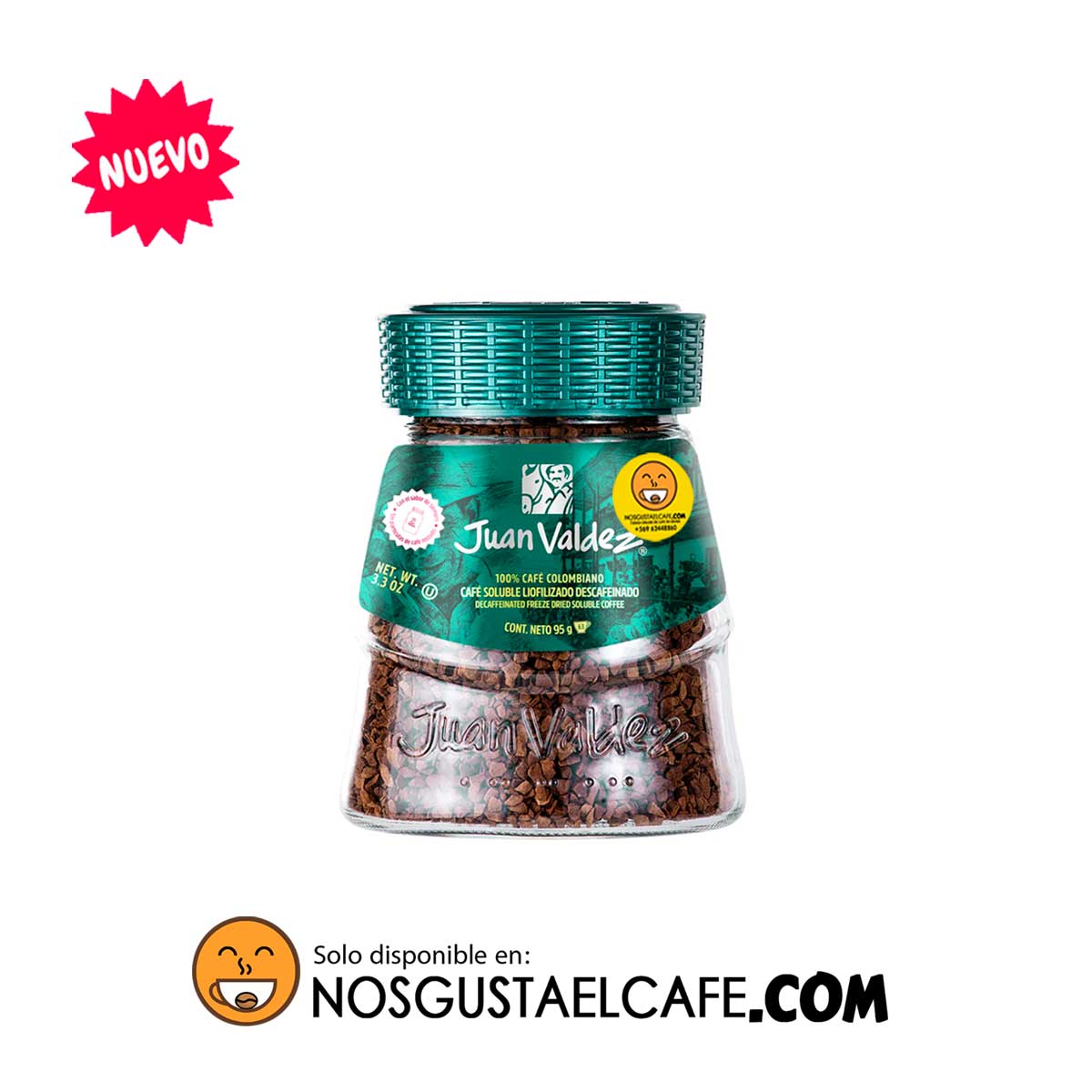Café Juan Valdez Descafeinado liofilizado instantáneo 95 grs.