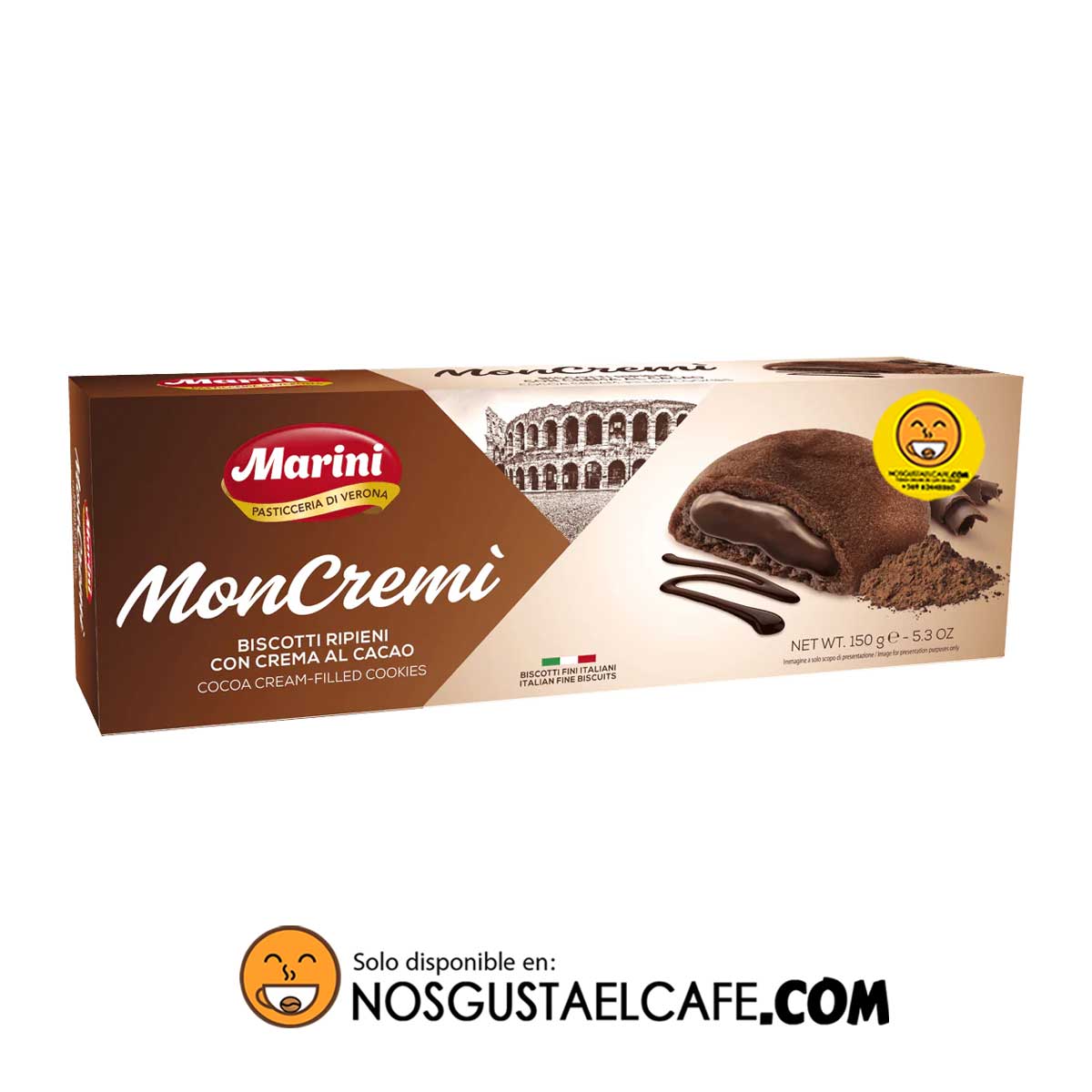 Galletas italianas Moncremi Crema de Cacao 150 grs.