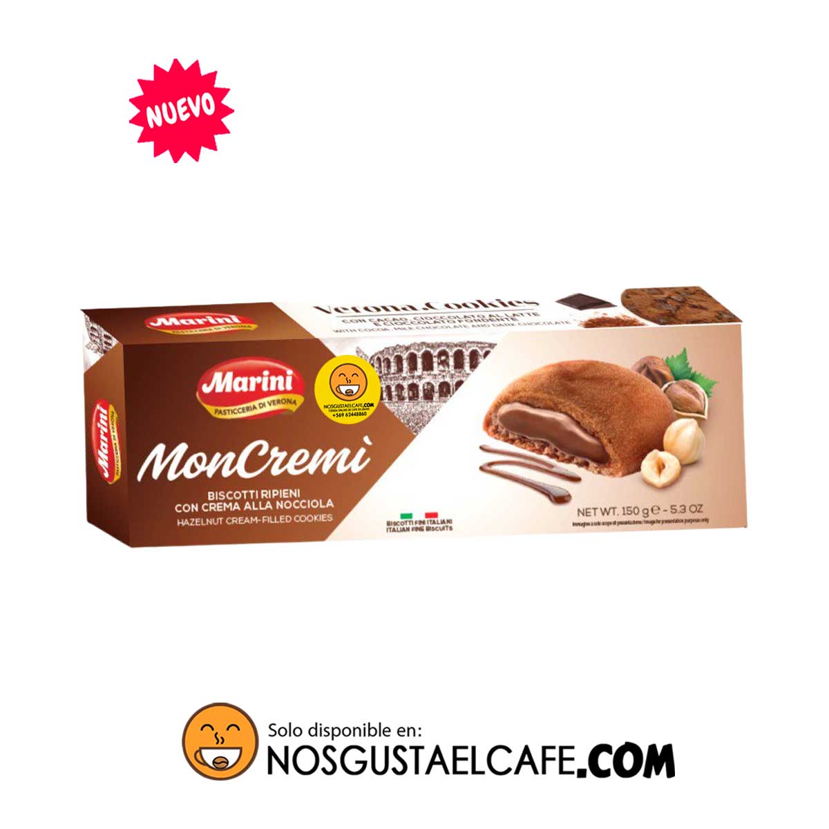 Galletas italianas Moncremi Crema de Avellana/nocciola 150 gr