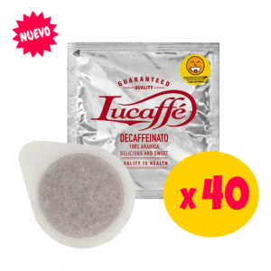 Pack 40 ESE PODs Lucaffè Descafeinado 100% Arábica