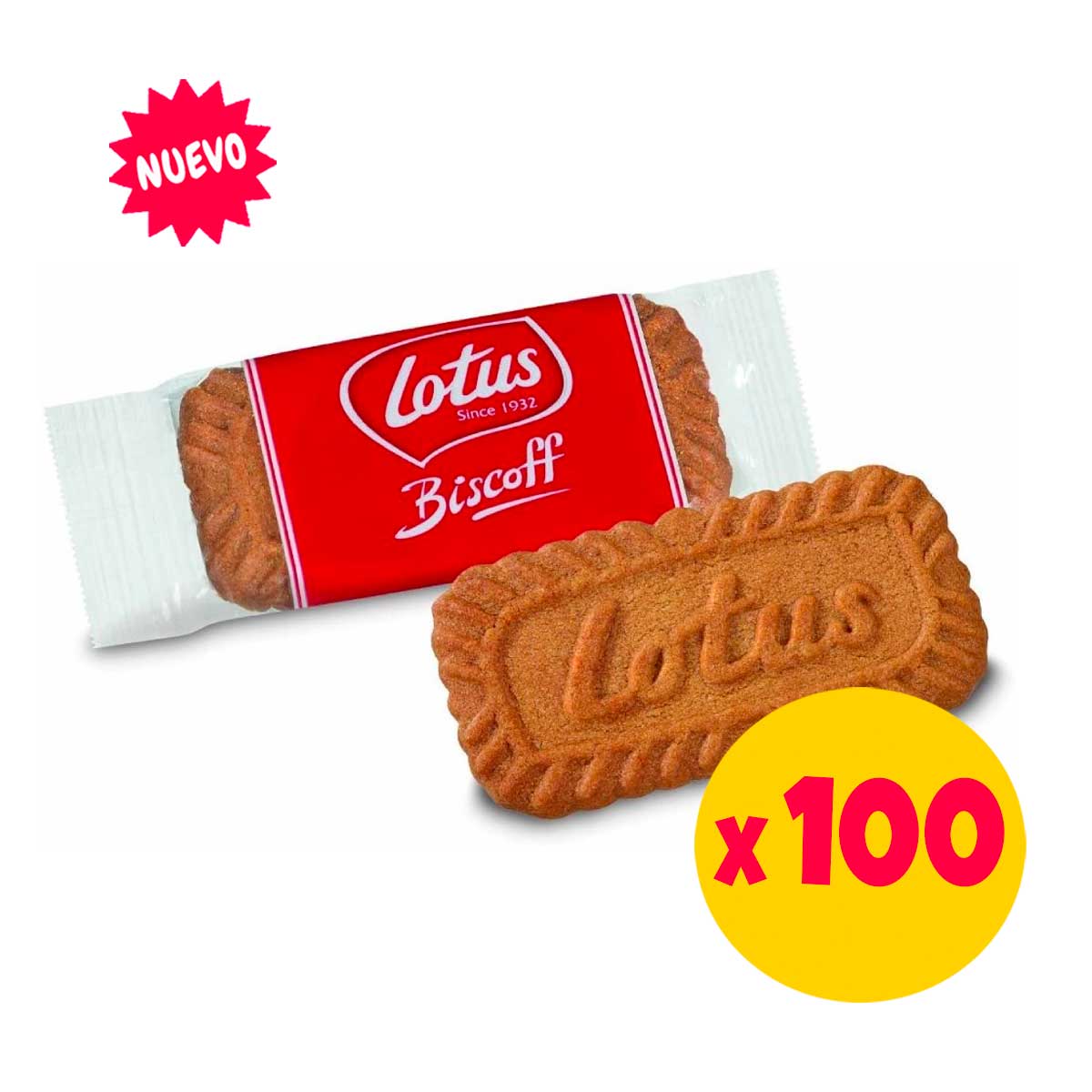 Pack 100 galletas individuales Lotus Biscoff caramelizadas