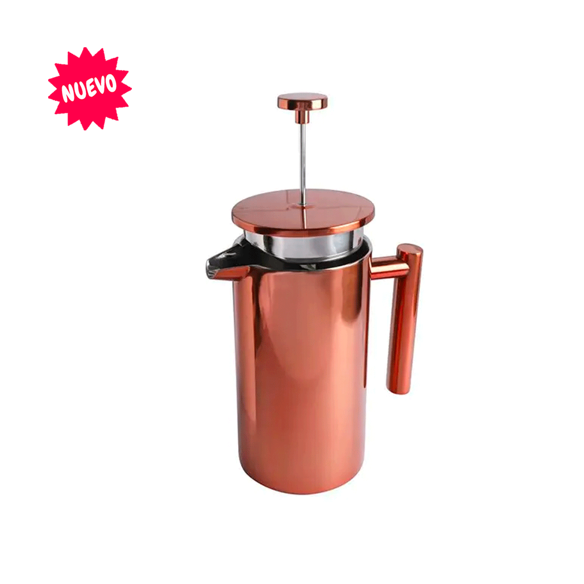 Cafetera de prensa francesa, acero inoxidable, modelo Bolognia, capacidad 1 litro