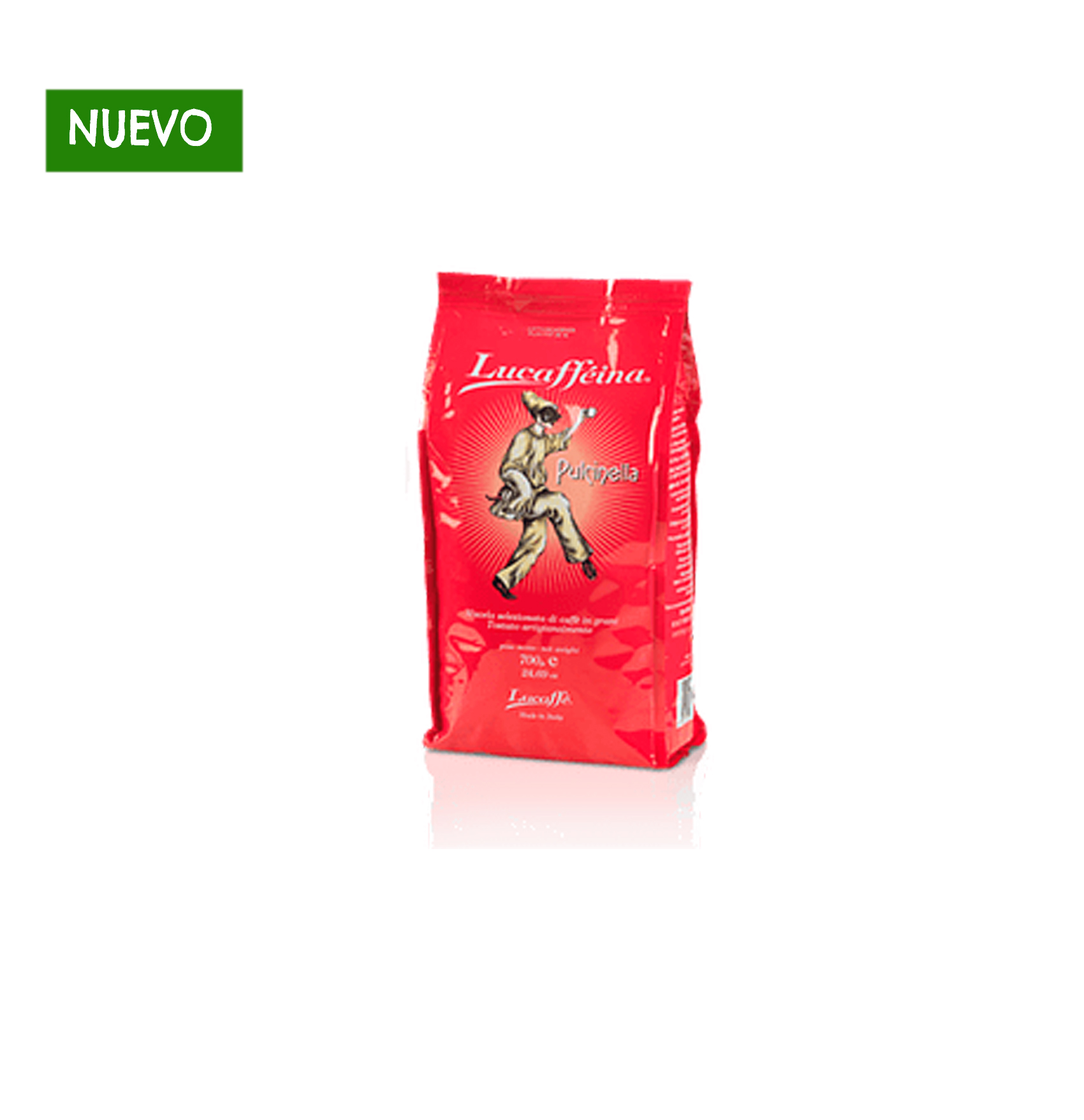 Café italiano Lucaffe Pulcinella Extra Cafeína/Energy Drink en grano 700 grs