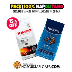 Pack 2 Kg de sabor 100% napolitano: Kimbo + Borbone, en grano