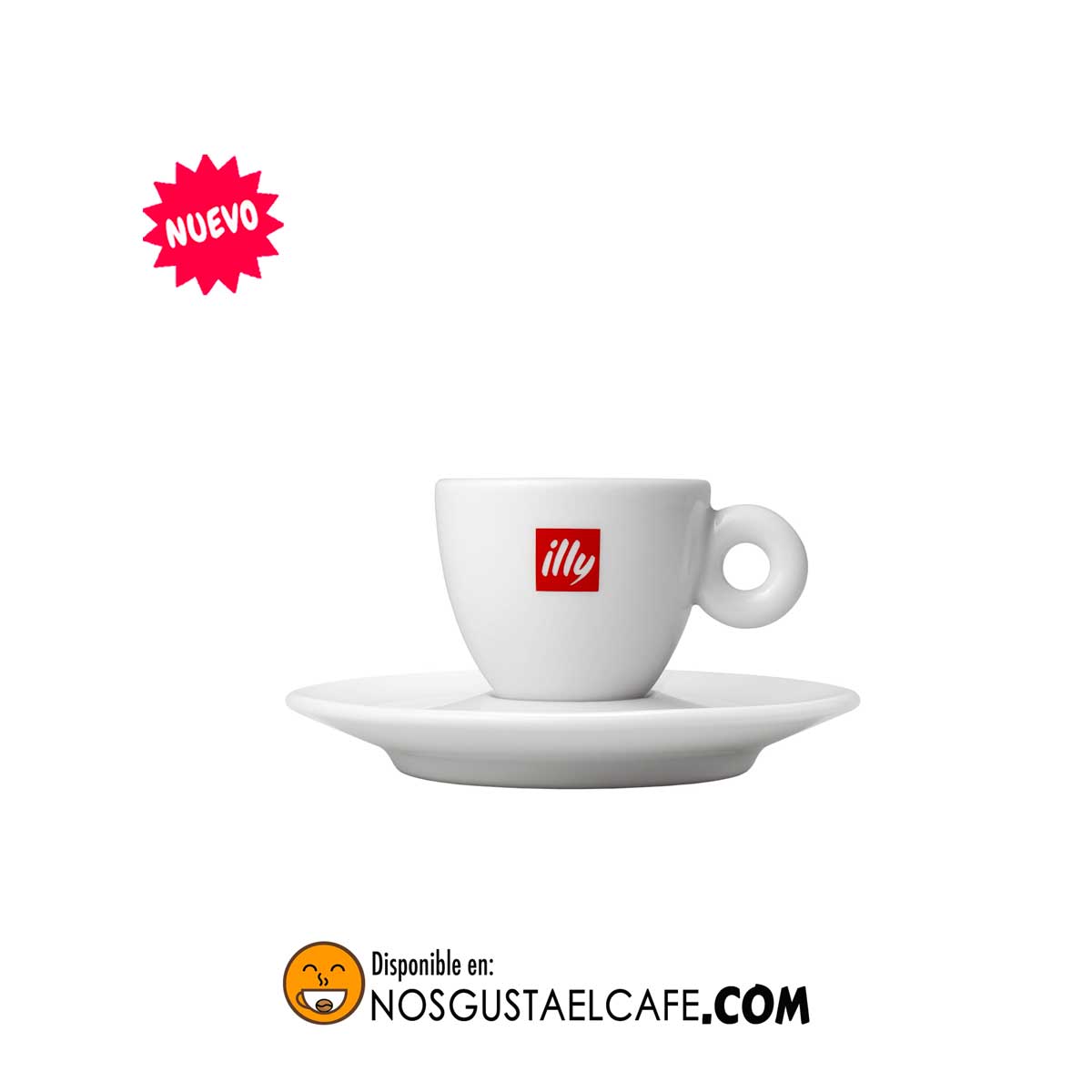 Taza Illy tamaño espresso,cerámica blanca, 60ml