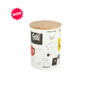 Canister de café metal galvanizado y tapa de bambú 200 grs app