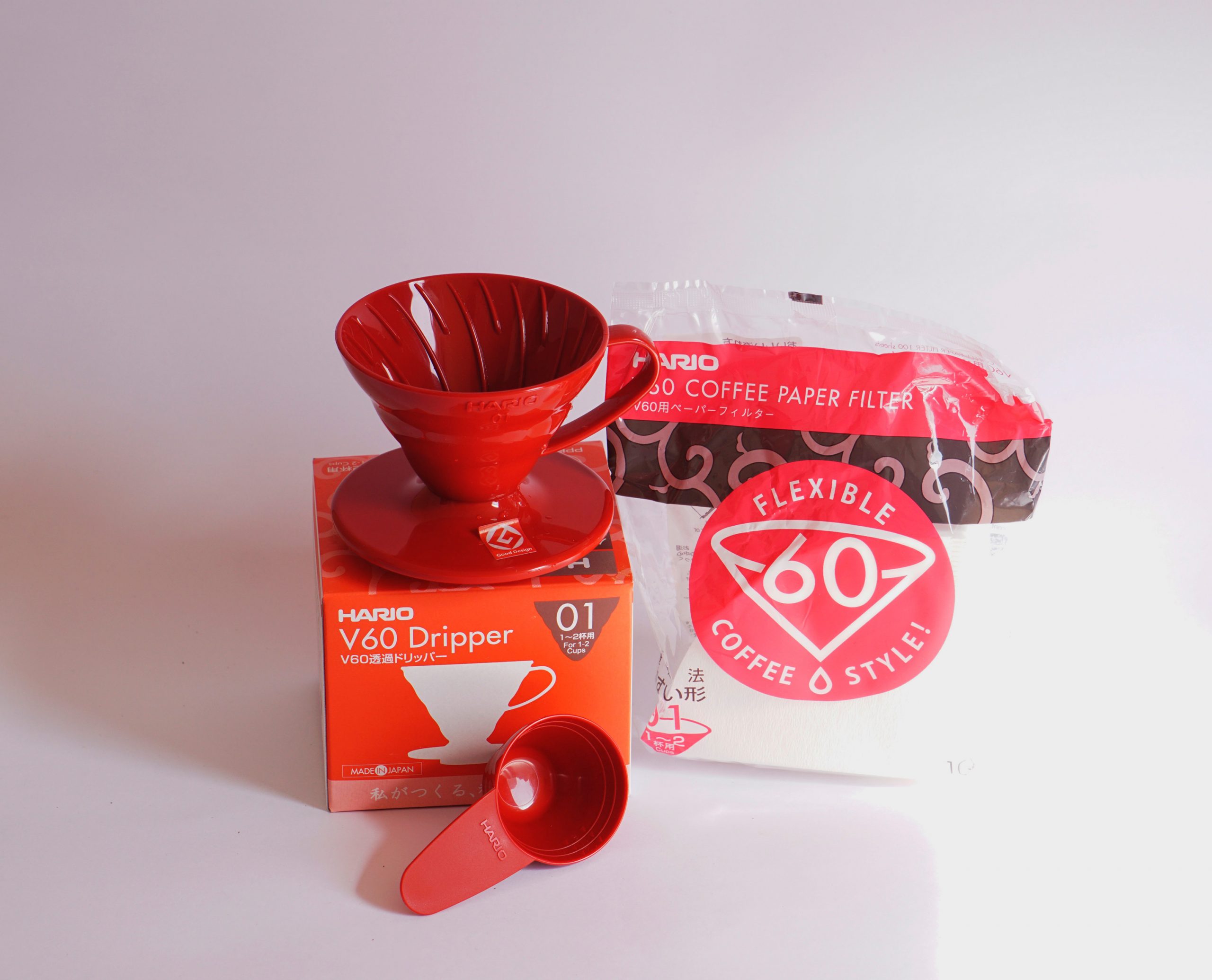 Set Hario V60 01 dripper/portafiltro + 100 Filtros de papel