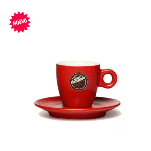 Taza de café tamaño espresso Vergnano, porcelana roja mate, 60 ml