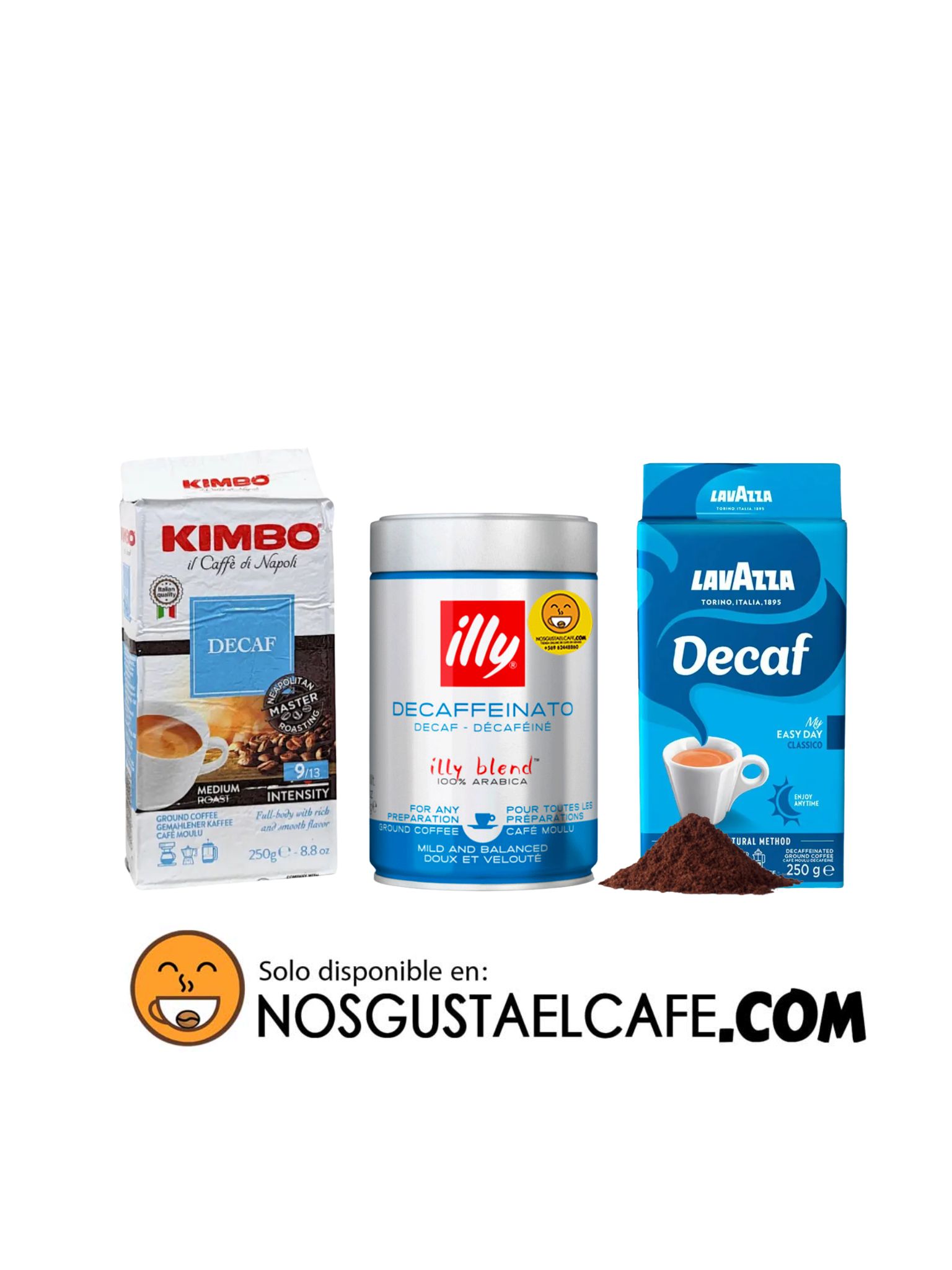 Pack 3 cafés descafeinados molidos 250gr.